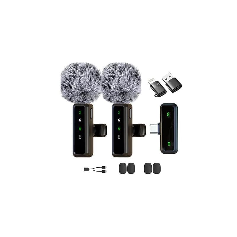 XIXIXIAXIA Micro Cravate sans Fil pour iPhone,iPad, Android,Caméra, Ordinateur, Portable, Mini Microphone avec réduction du Brui
