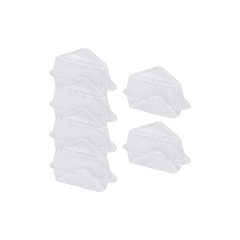 JIHUOO Lot de 100 récipients individuels en plastique transparent pour tranches de gâteau, sandwich, desserts, plats à emporter