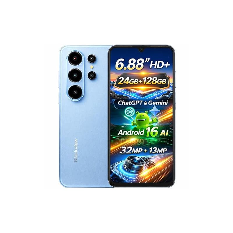 Blackview Wave 10 Smartphone 4G IA Débloqué, 6,88" HD+ Écran, 24Go+128Go(2TB Externe), 3 Assistants IA Intelligents, 32MP+13MP,