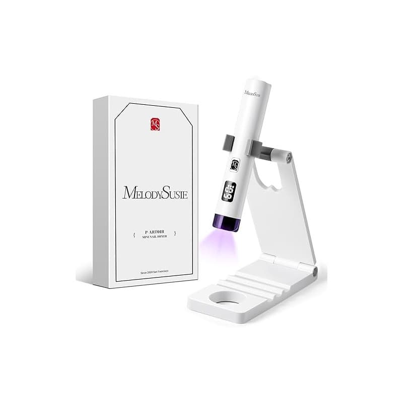 MelodySusie Portatif Lampe UV Ongles Gel avec Support, Mini Rechargeable Lampe Sèche Ongles avec 2 Minuteries, Séchage Rapide, L