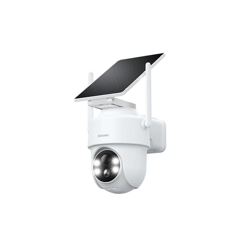 GALAYOU Camera Surveillance WiFi Exterieure sans Fil Batterie - Panneau Solaire, 2K Camera Solaire Exterieur 2,4GHz, Alerte Inst
