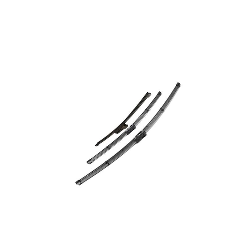 Kit de 3 Balais d'Essuie-Glace pour Volkswagen Golf VII (7) 2012-2020 - Fixation Slim Push Button 16mm - Pack Complet Avant et A