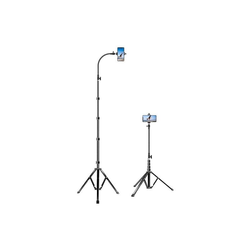 Elitehood Trépied de téléphone Portable de 205 cm de Haut, Flexible, avec col de Cygne réglable de 43 cm, en Aluminium, pour iPh