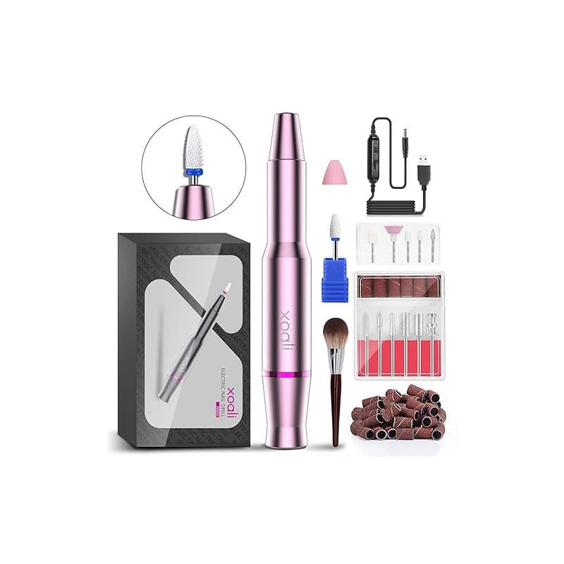 Xoali Ponceuse pour Ongles Professionnelle 25000 tr/min, 12 en 1 Lime à Ongles Electrique, Coupe-ongles avec Pointe en Céramique