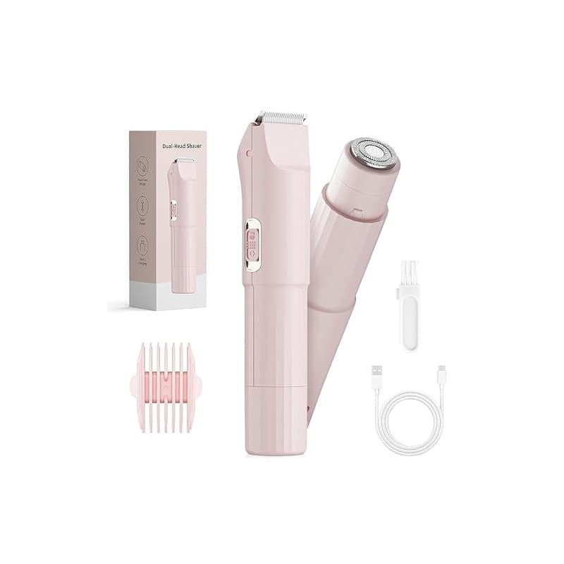 Rasoir Électrique Femme, 3 en 1 Tondeuse Visage et Zones Intimes, Pour Jambes, Bras, Aisselles et Maillot, Rechargeable USB, Câb