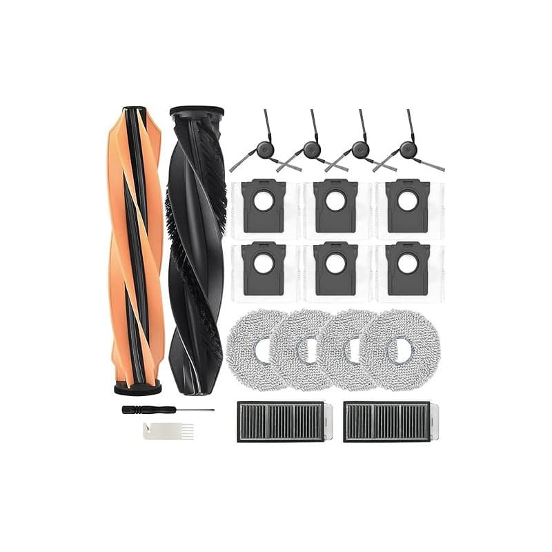 Accessoires pour Dreame X50 Ultra Complete/ L50 Pro Ultra/L40s Pro Ultra, JKOISL 2 brosses à roulettes principales, 6 sacs à pou