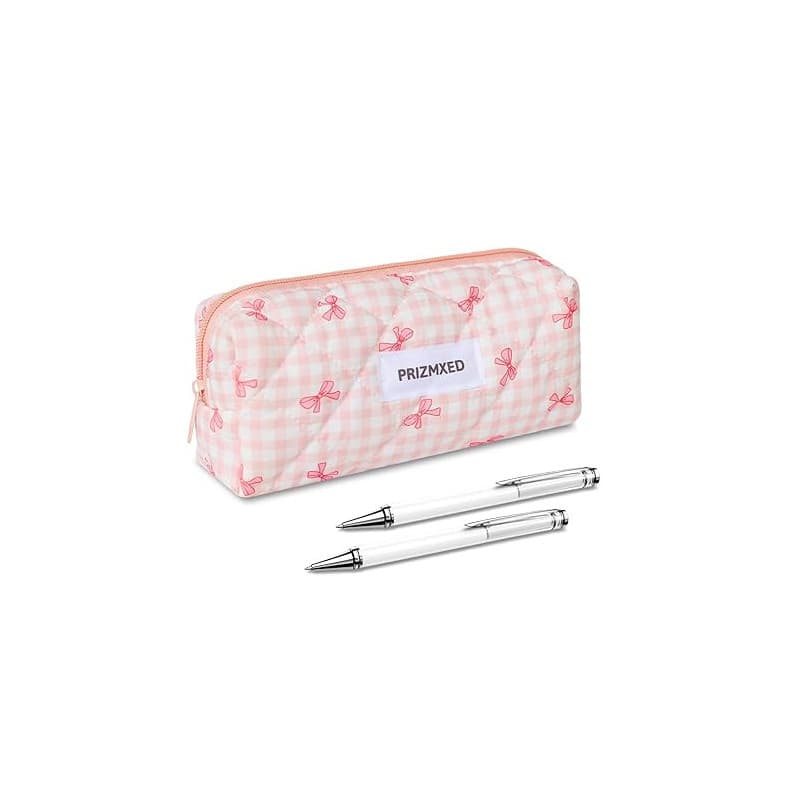 Prizmxed Trousse Scolaire Fille avec Petit nœud, Design Mignon, Trousse Scolaire Fille Grande capacité adaptée à la Papeterie, R