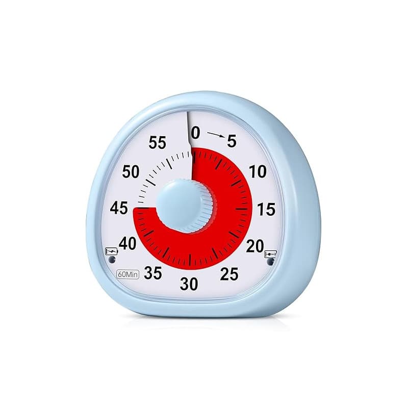 Diboniur Minuteur Visuel Enfant Rechargeable, 60 Minutes Timer Compte à Rebours Silencieux, Timer Enfant Apprentissage, Outil de