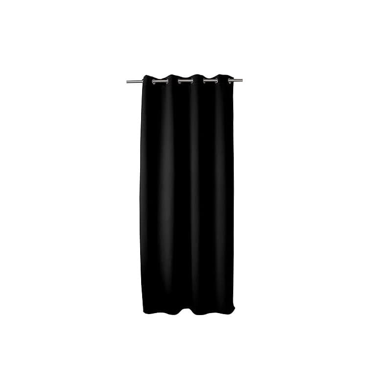 ED ENJOY HOME Rideau Occultant avec Œillets argentés, Noir, 140x240cm, 100% Polyester, Tissu Certifié Oeko-TEX, Collection Régli