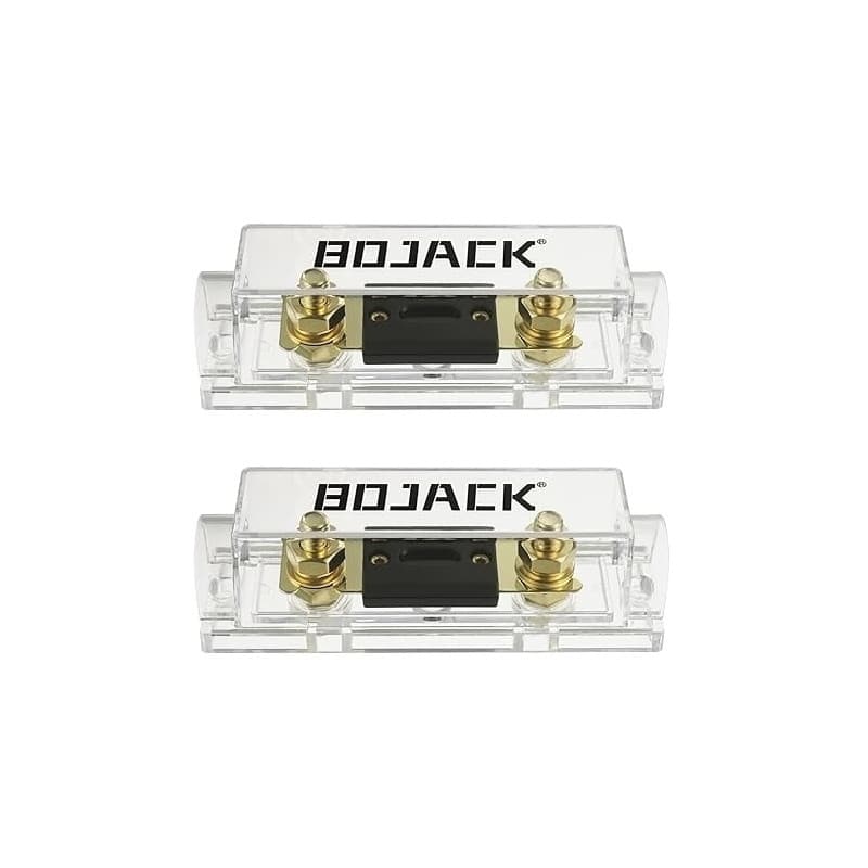 BOJACK Lot de 2 Porte-fusibles ANL à Coque Transparente 80A et 2 Fusibles ANL 80A 32 VCC pour Système Audio et Vidéo