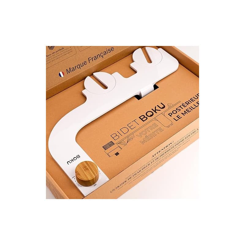 Boku Pulvérisateur Bidet Non Électrique avec Double Buses Rétractables Autonettoyantes - Nettoyage Avant et Arrière - Bouton Pou