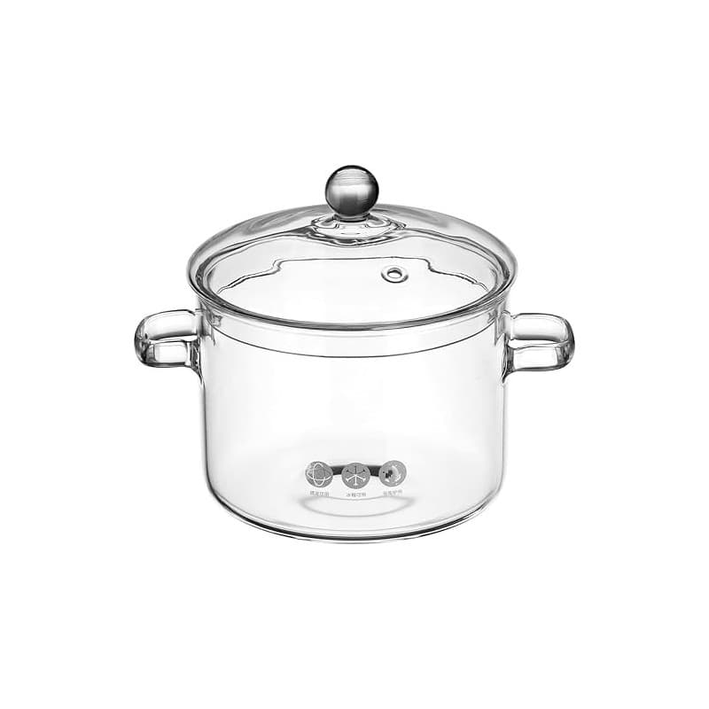 Operitacx Casserole en Verre de 1,9 L Avec Couvercle - Transparent Pour Pâtes, Soupe, Lait, Thé et Salade