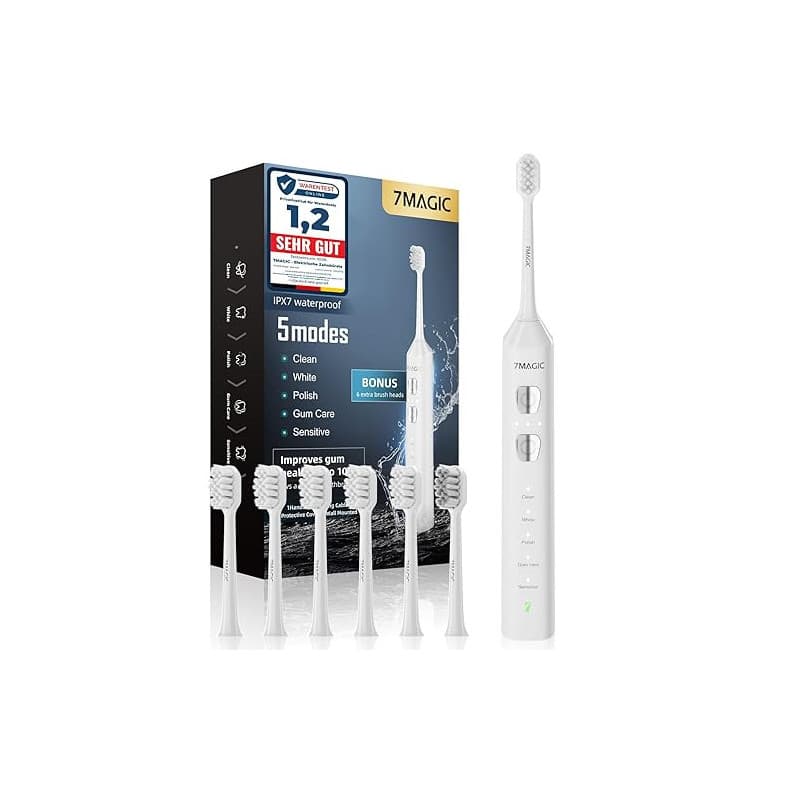 Brosse à Dent Électrique, Brosse a Dent Sonique, Brosse a Dent Electrique - 3 Intensités 5 Modes, 40000VPM, IPX7, Autonomie de B