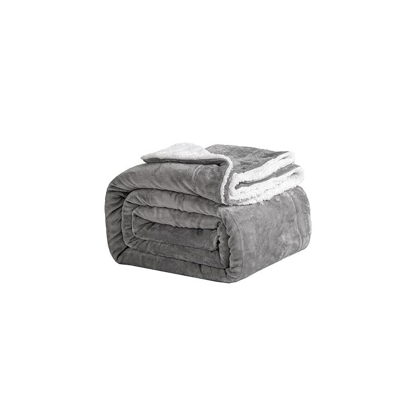 Good Nite Plaid Douillet, 230 x 270 cm, Gris, en Polaire, Couverture Sherpa, jeté de canapé, Chaude et Douce pour l'hiver (Gris,