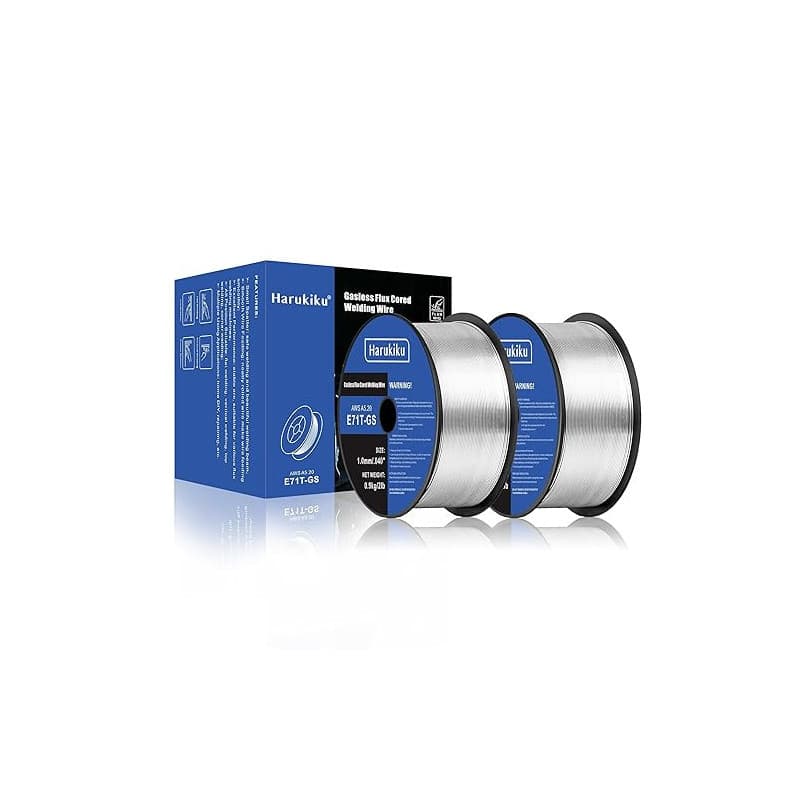 HARUKIKU Fil Fourré Sans Gaz 1,0 mm Poids net 0.9KG - Bobine E71T-GS pour Poste à Souder MIG, Soudage Semi-Auto Polyvalent (2 Bo