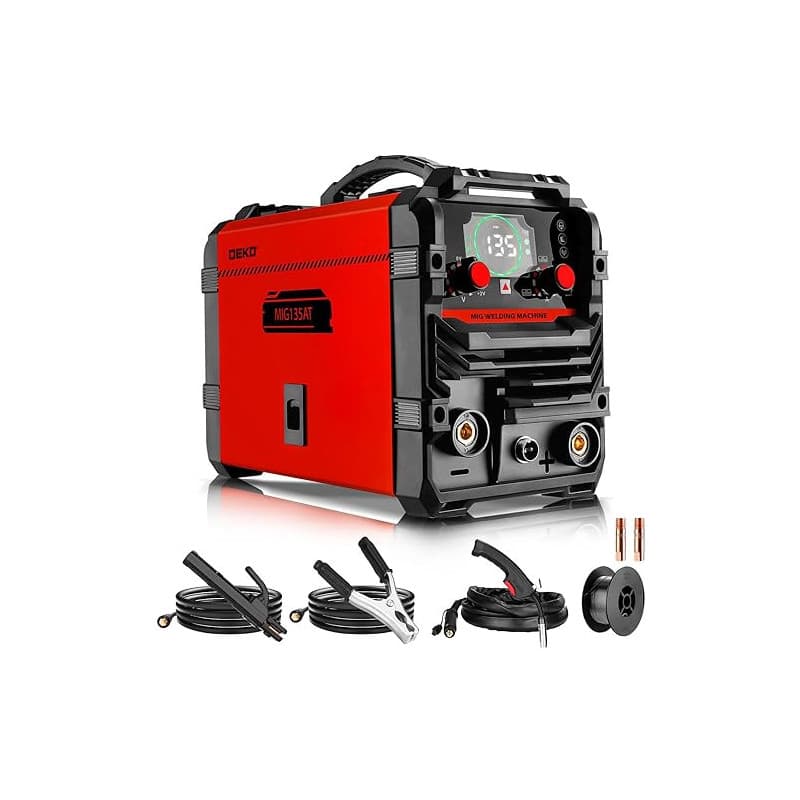 Poste a Souder MIG 135Amp: DEKOPRO 220 Volts MIG/Lift TIG/Bâton 3 en 1 Machine de Souder Inversor IGBT Portable Kit avec Torche