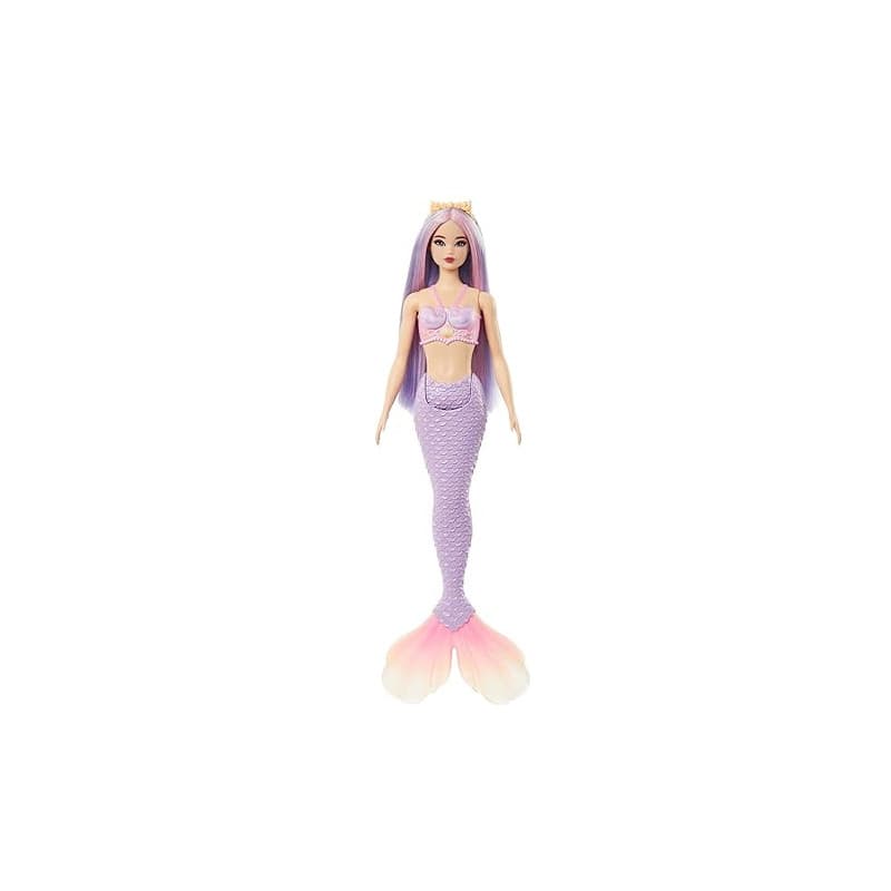 Barbie Poupées Sirènes avec Cheveux Fantaisie et Serre-tête, Jouets sirènes avec Bustiers inspirés de Coquillages et nageoires c