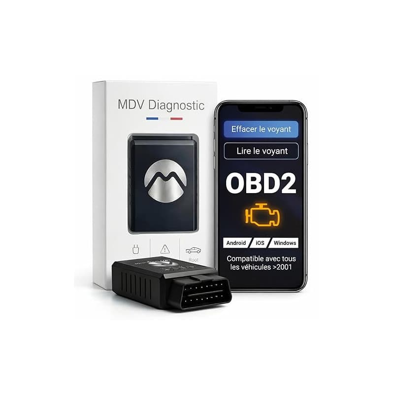 Scanner OBD2 Bluetooth Valise Diagnostic Auto Multimarque - Lecteur de Code Défaut Moteur EOBD/Can - Diagnostic en Temps Réel po