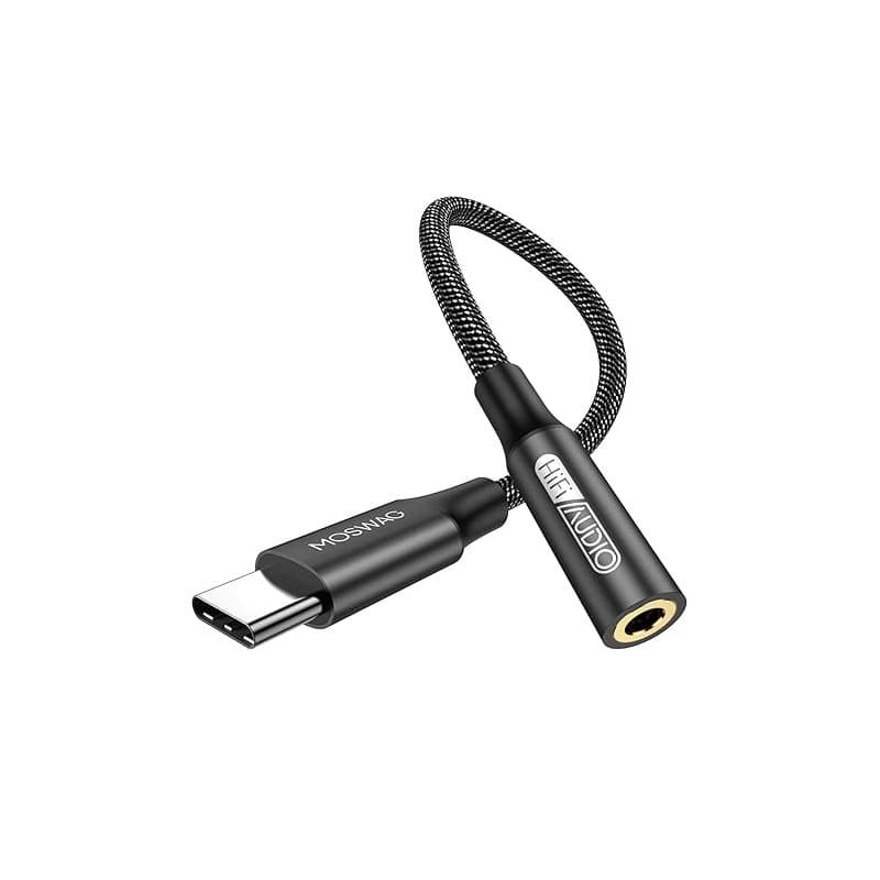 MOSWAG Adaptateur de Prise de Casque à 3,5mm, Adaptateur Écouteur USB C Jack 3.5mm en Nylon, Adaptateur Jack USB Type C avec DAC