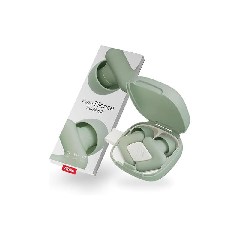 Alpine Silence Bouchons d'Oreilles pour Dormir, Voyager & Se Concentrer - Confortables, Réutilisables - V-forme ajustée & Embout
