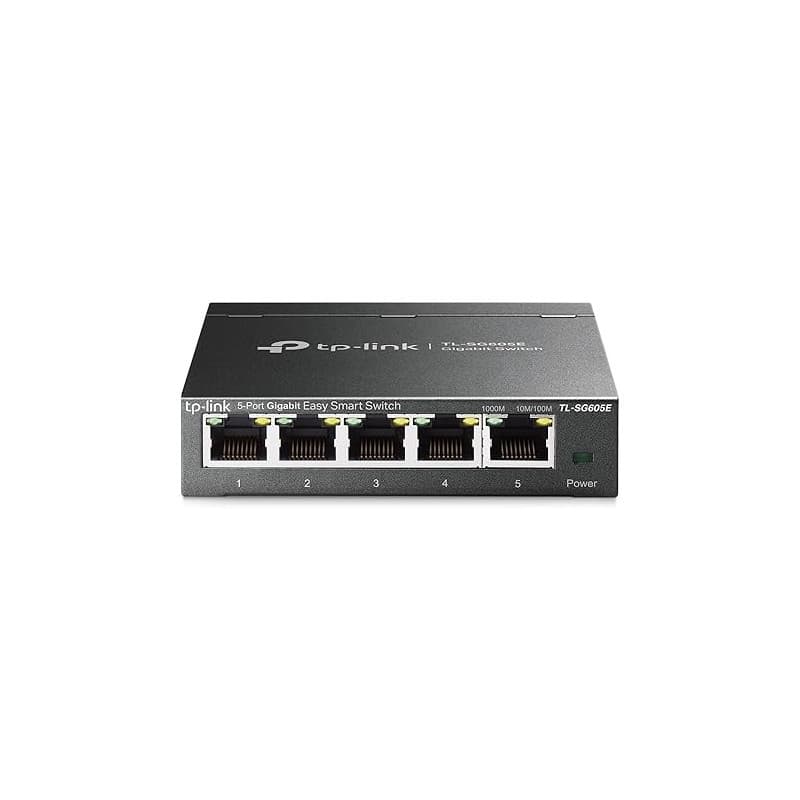 TP-Link TL-SG605E Switch Ethernet Gigabit 5 Ports Gigabit Hub RJ45, Switch Manageable, Boitier Métal, Plug-and-Play, Durable et
