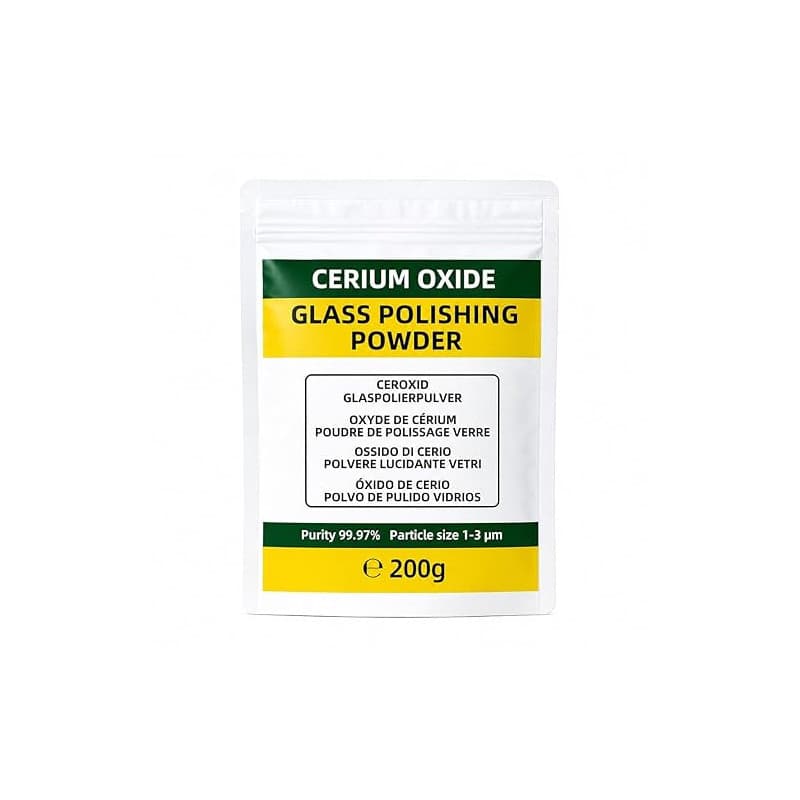 (200 g, 99% oxyde de cérium, 1-3µm) Poudre de polissage pour verre– Élimine huiles, taches d'eau, rayures et nettoie en profonde
