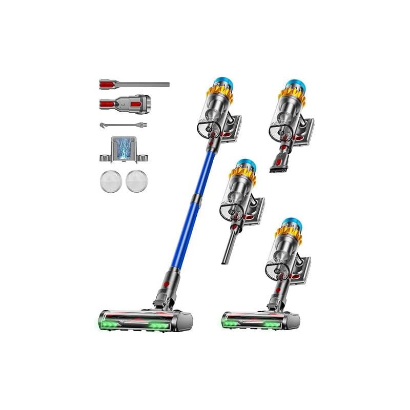 Aspirateur Balai sans Fil, 650W/55KPA/70Min Aspirateur sans Fil Puissant Autoportante/Super1,8L Cup, Écran LED/Brosse Anti-Enche