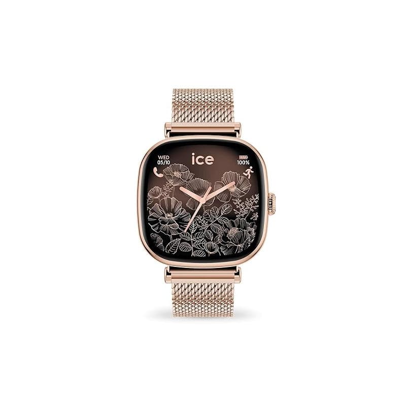 Ice-Watch - Ice Smart 2.0 - Montre connectée carrée pour Femme avec Bracelet en Acier Inoxydable (1.70 Pouces)