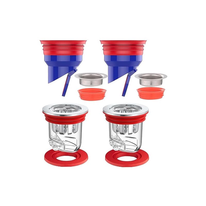 4 Pièces Clapet Anti Odeur Douche WISIRENT, 2 Pièces 35-52mm 2 Pièces 33-50mm Anti Odeur Douche, Bouchon Anti Odeur Douche Noyau