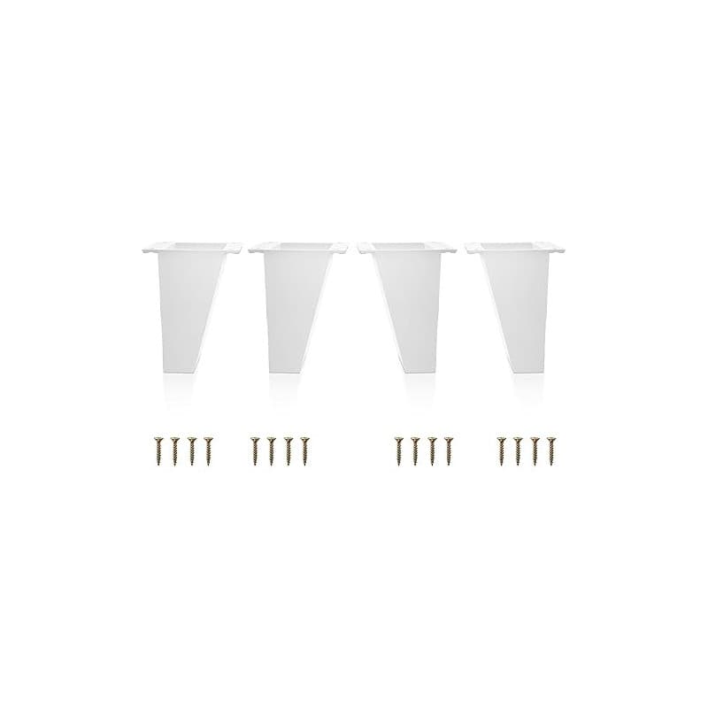 Kukicu Pieds pour Meubles Blancs - Pieds pour Meubles Inclinés - Hauteur: 120 mm - Design Scandinave Pieds DIY en Plastique ABS