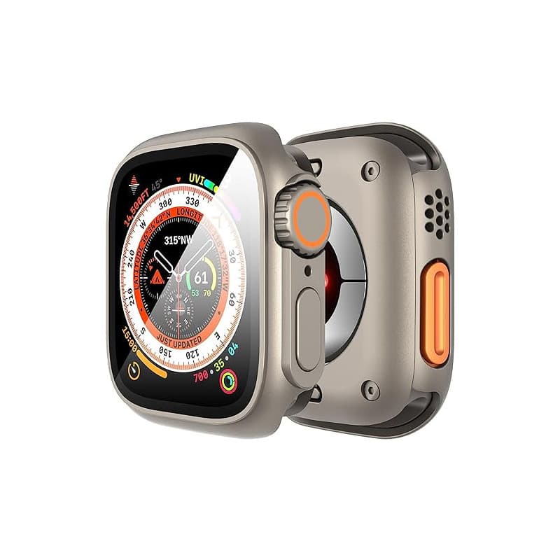 Diruite Protection Écran pour Apple Watch SE 3/2/1 /Series 6 5 4 44mm 360°Protection Complète Coque,Apparence Créative Ultra Min