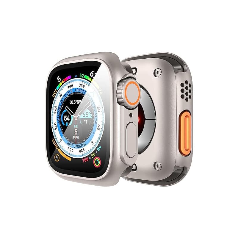 Diruite Protection Écran pour Apple Watch SE 3/2/1 /Series 6 5 4 44mm 360°Protection Complète Coque,Apparence Créative Ultra Min