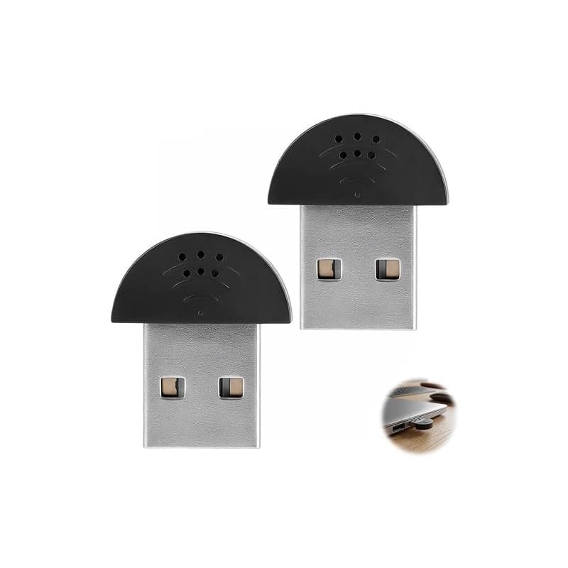 Dawfund 2PCS Mini Microphone USB 2.0, Microphone USB Pc, Adaptateur Audio de Microphone pour Enregistrement Vocal, Microphone Om