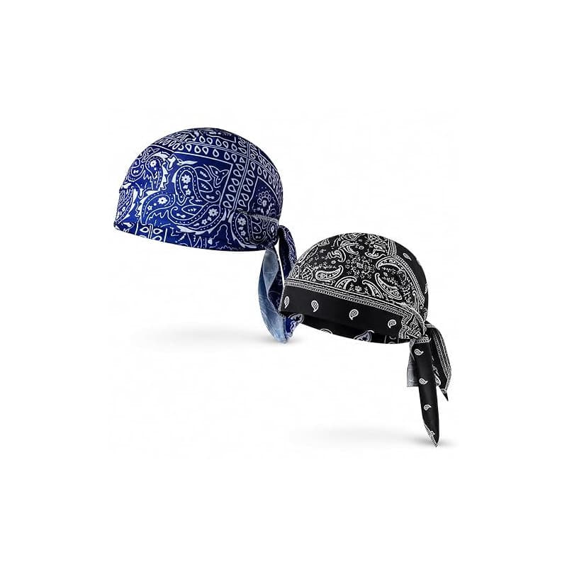 ARYIMYDP Bandana sport rafraîchissant lot de 2 paisley, foulard tête sous casque, bonnet pirate respirant, taille extensible 55-