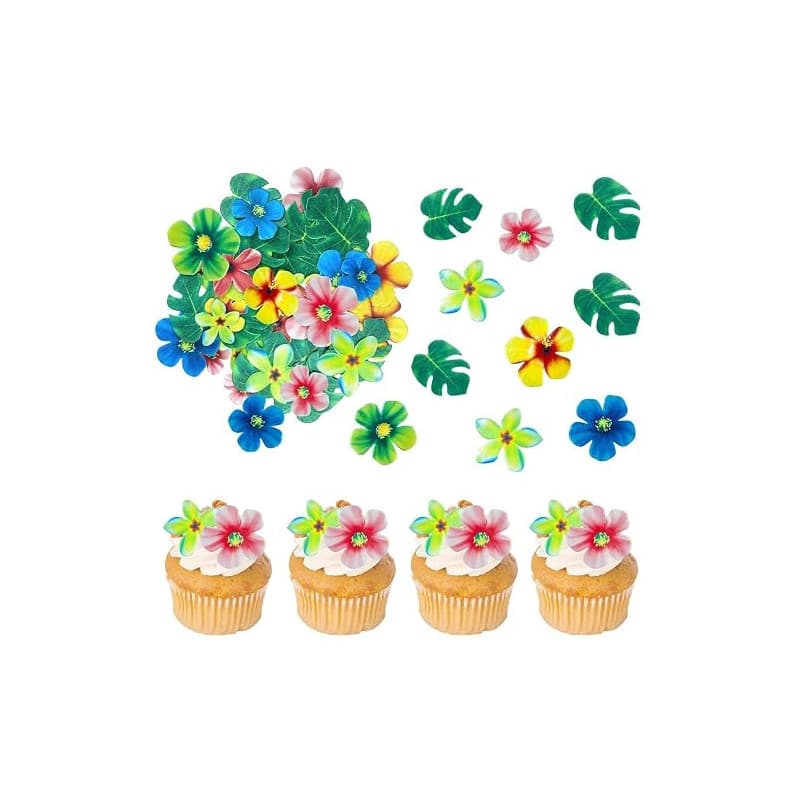 GVSS 83 Pièces Decoration Gateau Anniversaire,Fleur Comestible Deco Gateau Tropicales,Funfetti,Décoration de Gateau Comestible e