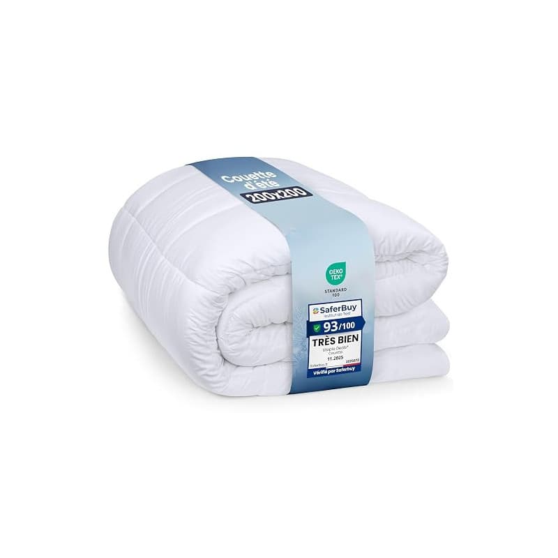 Utopia Bedding Couette 200 x 200 cm, Couette légère avec Rembourrage en Polyester pour 4 Saisons, Microfibre 2 Personnes (Blanc)