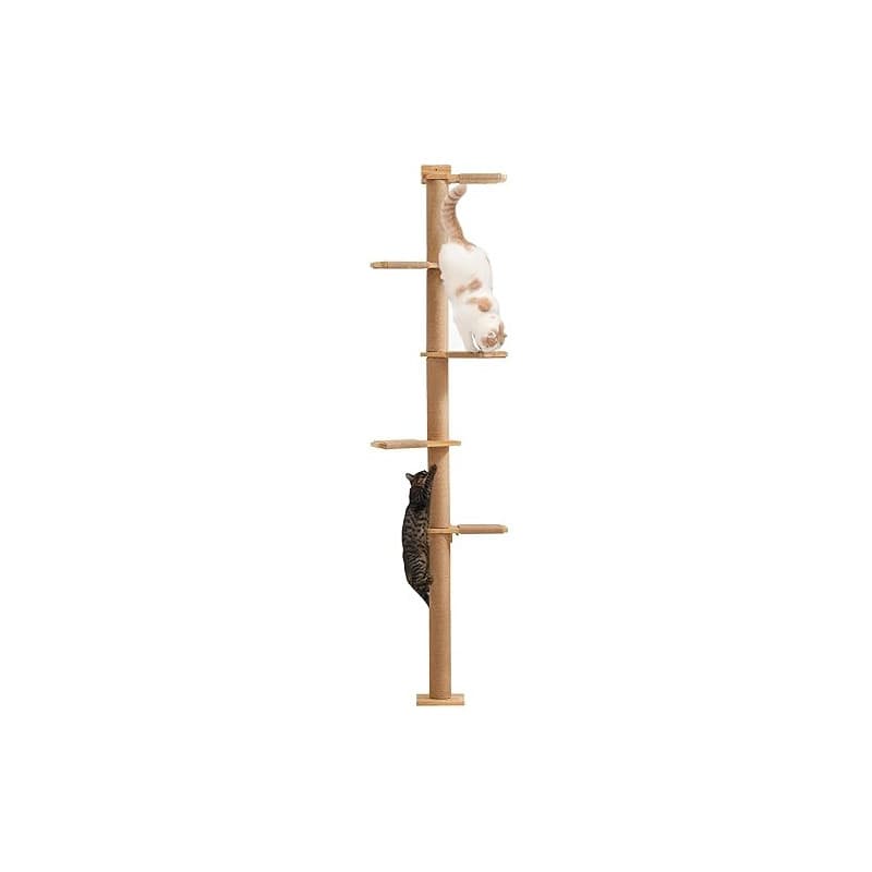 FUKUMARU Arbres à Chat 205,7 cm, 5 Étages du Sol au Plafond, Griffoir Mural pour Chat, Étagères Murales pour Chat, pour Grimper,