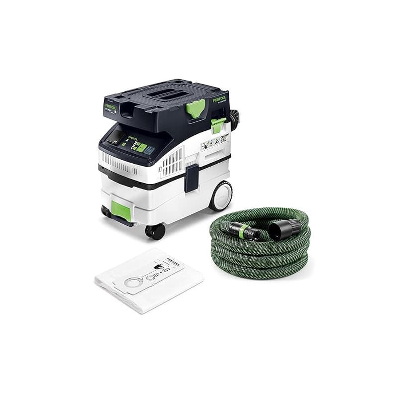 Aspirateur CTL MIDI I CLEANTEC | 578309 - Festool | Aspirateur de poussière mobile avec Bluetooth, tuyau antistatique et allumag