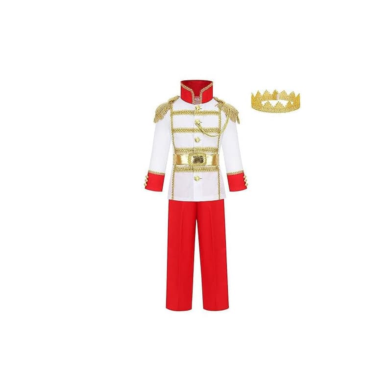 Lito Angels Déguisement Prince Charmant Garçon, Rouge, 4-10 ans | avec Couronne, Roi Royal