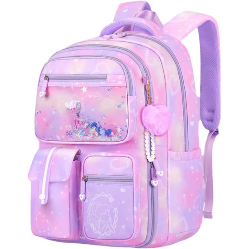 FRONET Sac à dos d'écolier pour fille 2 3 4 5 6 classe 7-15 ans Sac à dos enfant école fille adolescente Sac à dos femme Sac à d