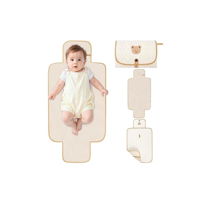 Fefod Matelas a Langer de Voyage, 87 x 57cm Tapis à Langer Bébé Portable et Pliable, Pliable Couche Diaper Changer Mat Tapis Bag