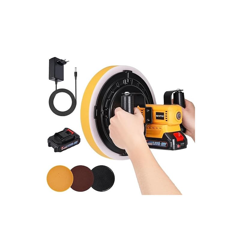 NEWTRY 20V Mini truelle électrique sans fil pour mastic ou peinture Machine portable à lisser et à finir les murs - Avec 2 batte