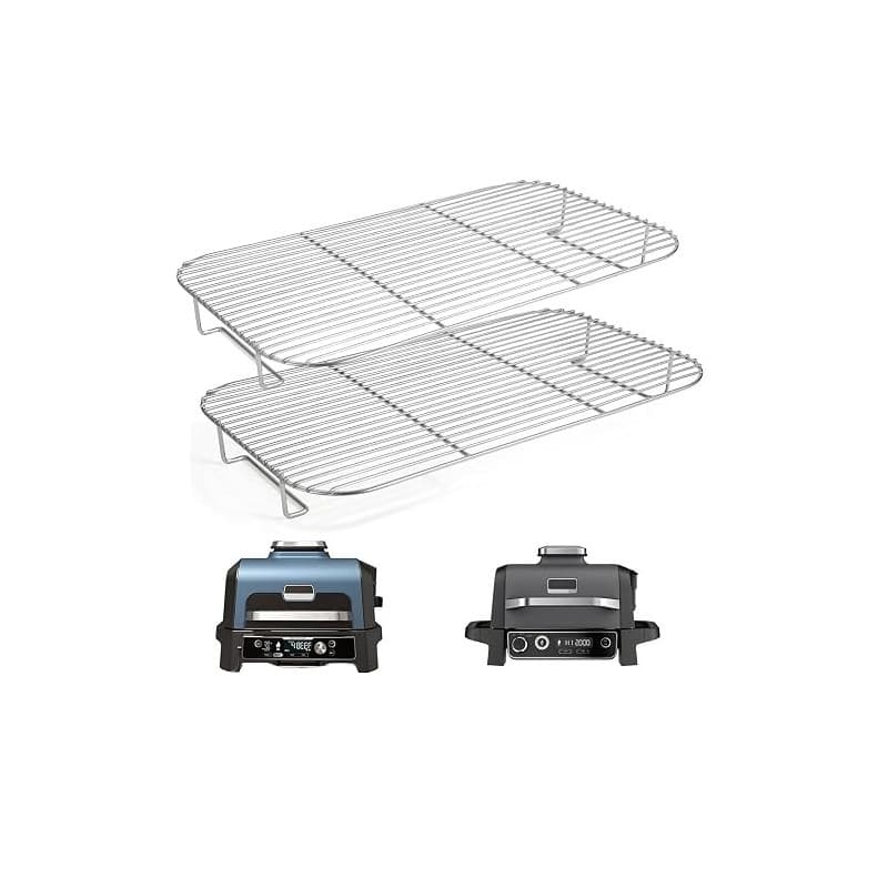 Skyearman 2PCS Grilles de Gril pour Ninja Woodfire Pro XL, Accessoires de Gril Compatible avec Ninja Barbecue Électrique et Fumo