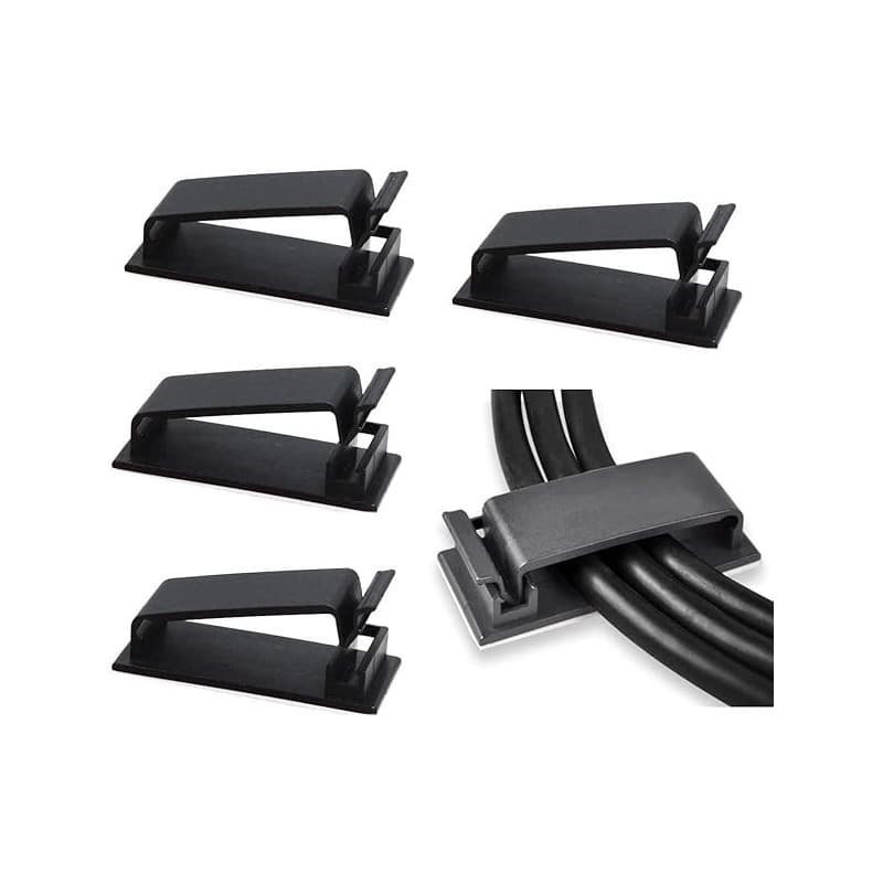 SOULWIT® Câble Management, 50PCS Clips de Câble Adhésifs pour Organiseur de Fils Electriques pour Câbles Ethernet et Système de