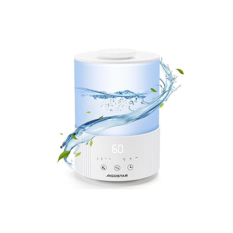 Aigostar Humidificateur d'Air 2,5L Ultra Silencieux avec Diffuseur d’Huiles Essentielles, Minuterie 8H & Veille, Arrêt Auto, 3 N