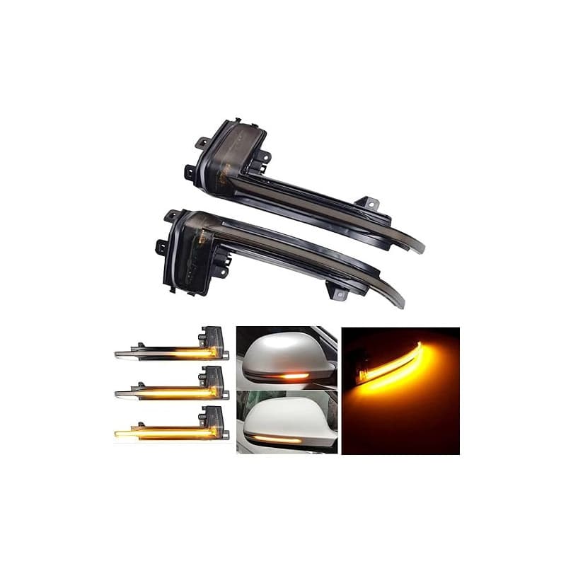 Hacreyatu Clignotant gauche et droite à LED pour A-udi A4 S4 B8 8K A5 S5 A6 S6 A8 S8 Q3 SQ3 A3 8P (Noir)
