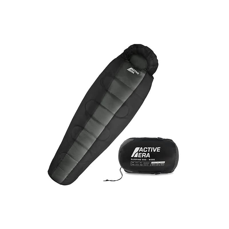 Active Era Sac de Couchage Sarcophage Professionnel, 300GSM, 3-4 Saisons, Température Extrême, Duvet Adulte Compact pour Camping