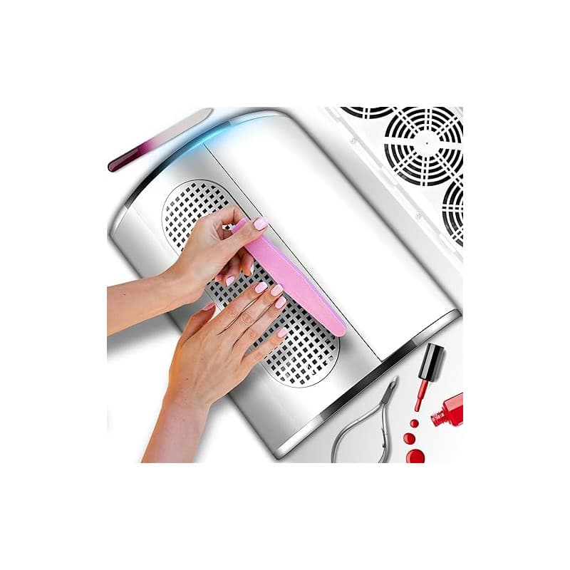Retoo Aspirateur à Ongles 60W Professionnel – Collecteur de Poussière avec 3 Ventilateurs Silencieux, Filtre Réutilisable, Desig