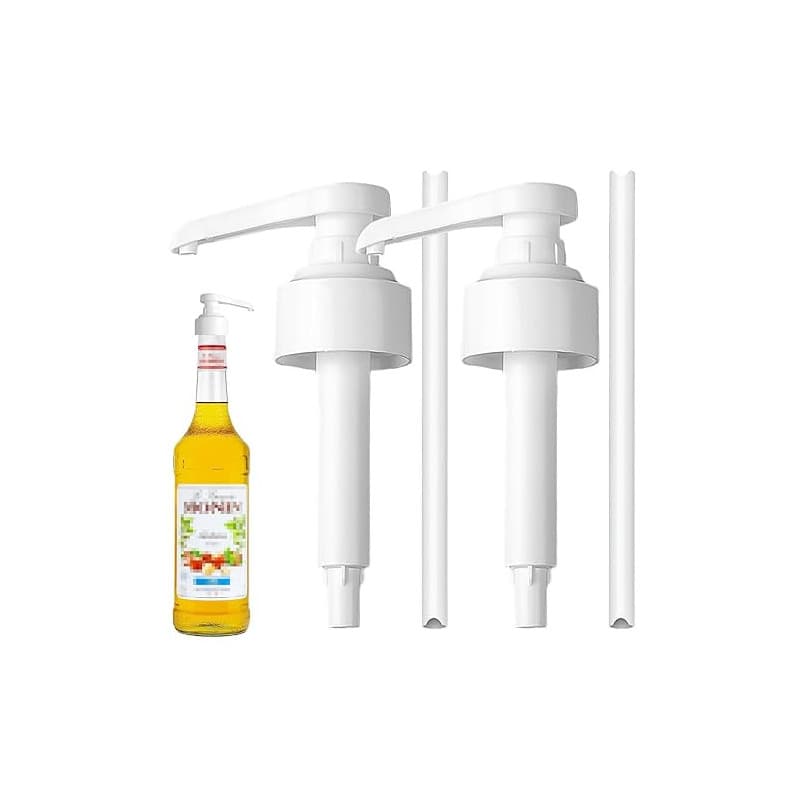 2 Pièces Pompe Sirops pour Monin 1 L, Pompe doseuse 10 ML pour sirop, kit Distributeur de sirops réutilisable, Distributeur à Po