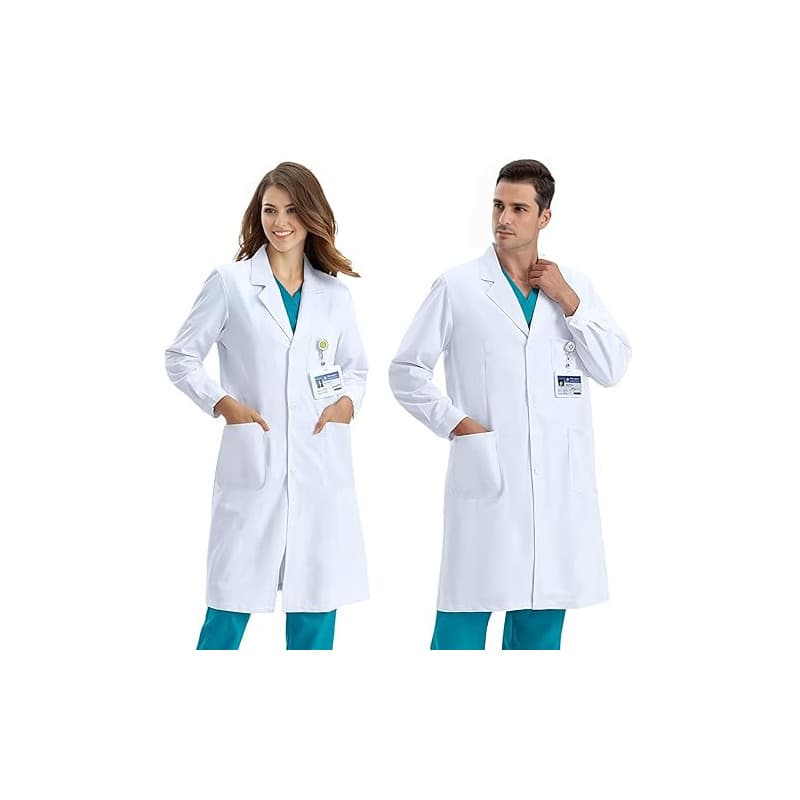 COCREAZY Blouse Blanche Chimie Femme Homme Blouse Chimie Lycee Coton Blouse Laboratoire Collège Blouse Physique Manche Longue Bl
